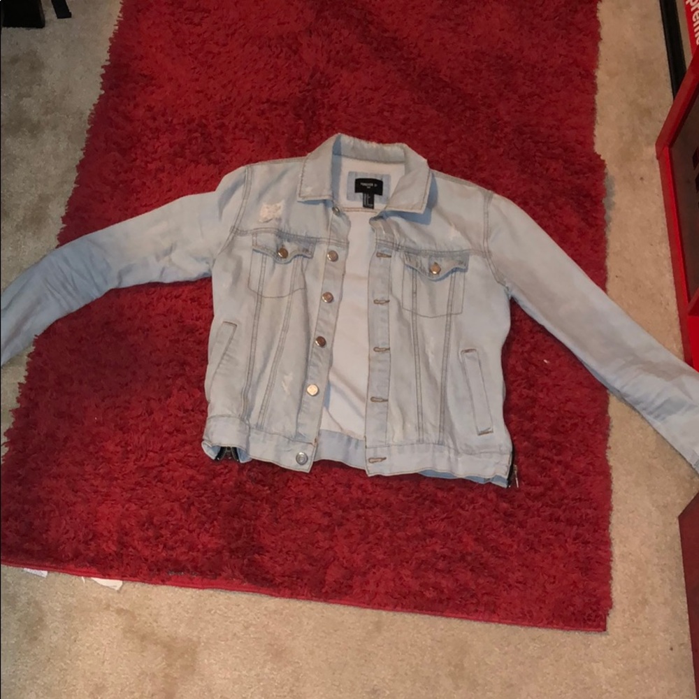 Forever 21 distressed denim jacket